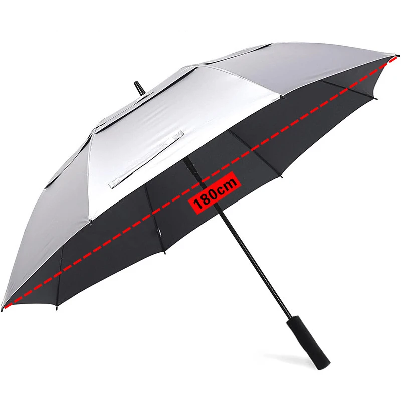 Golf Umbrella Large - Extra Large Umbrella Titanium Silver Double