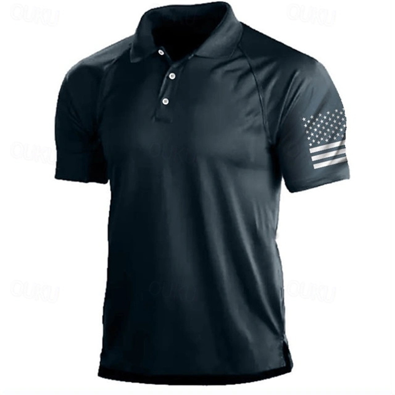 Golf Equipment Wholesale - 3D Print USA Flag Pattern Polo
