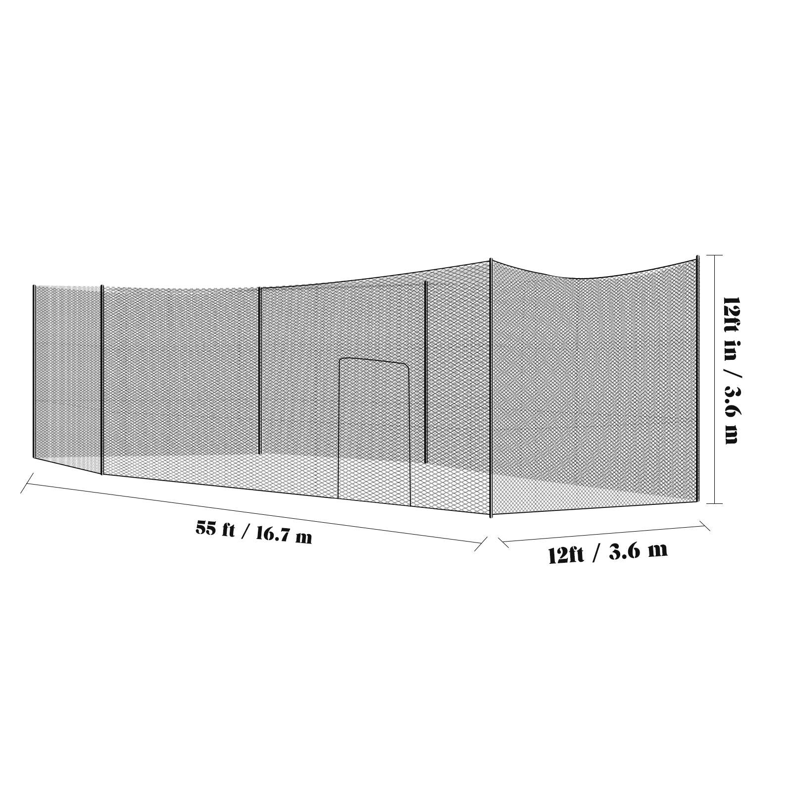 55x12x12FT Baseball Hitting Ne - Practice Net Hitting 评论和价格