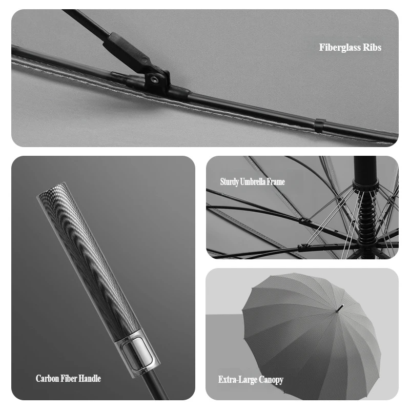 16-Rib Automatic Carbon Fiber  - Golf Umbrella Large 评论和价格