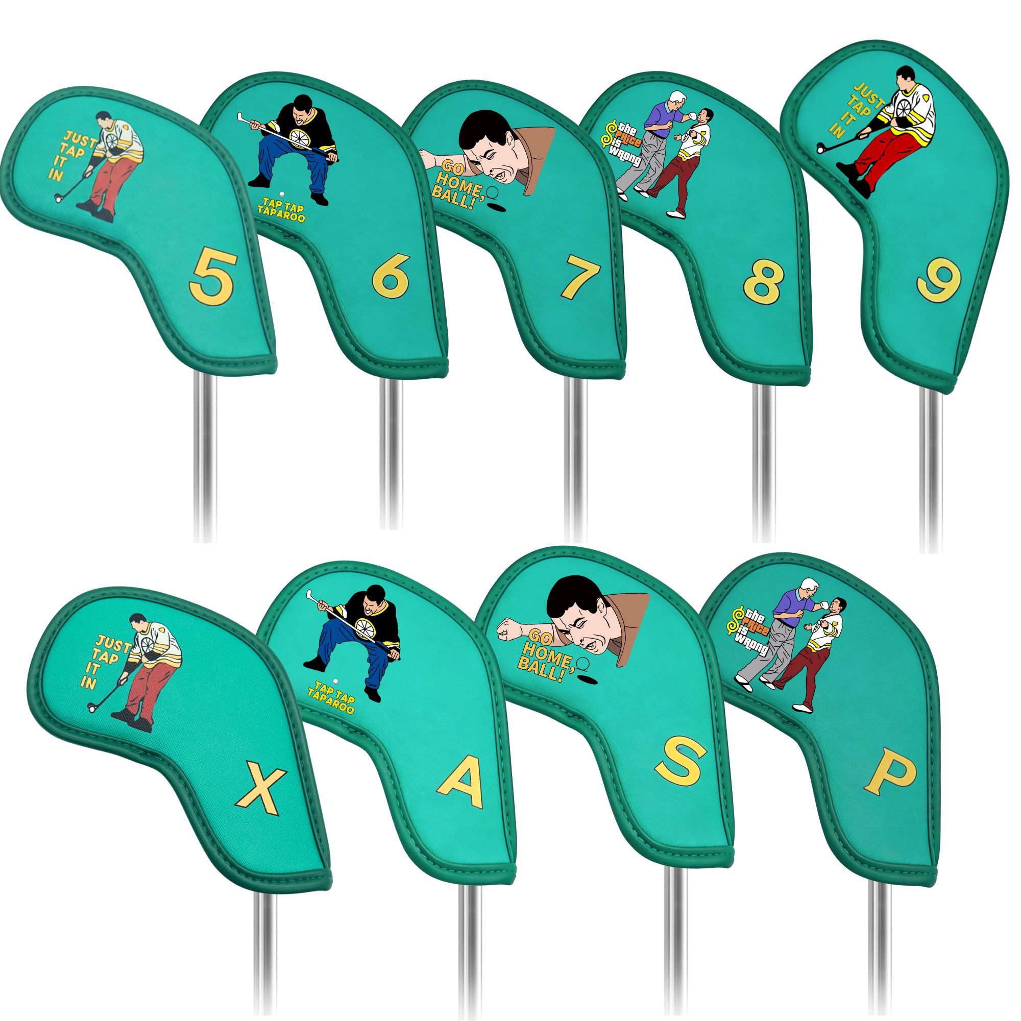 9 pcs Golf Iron Covers with Fu - Golf Equipment Organizer 评论和价格