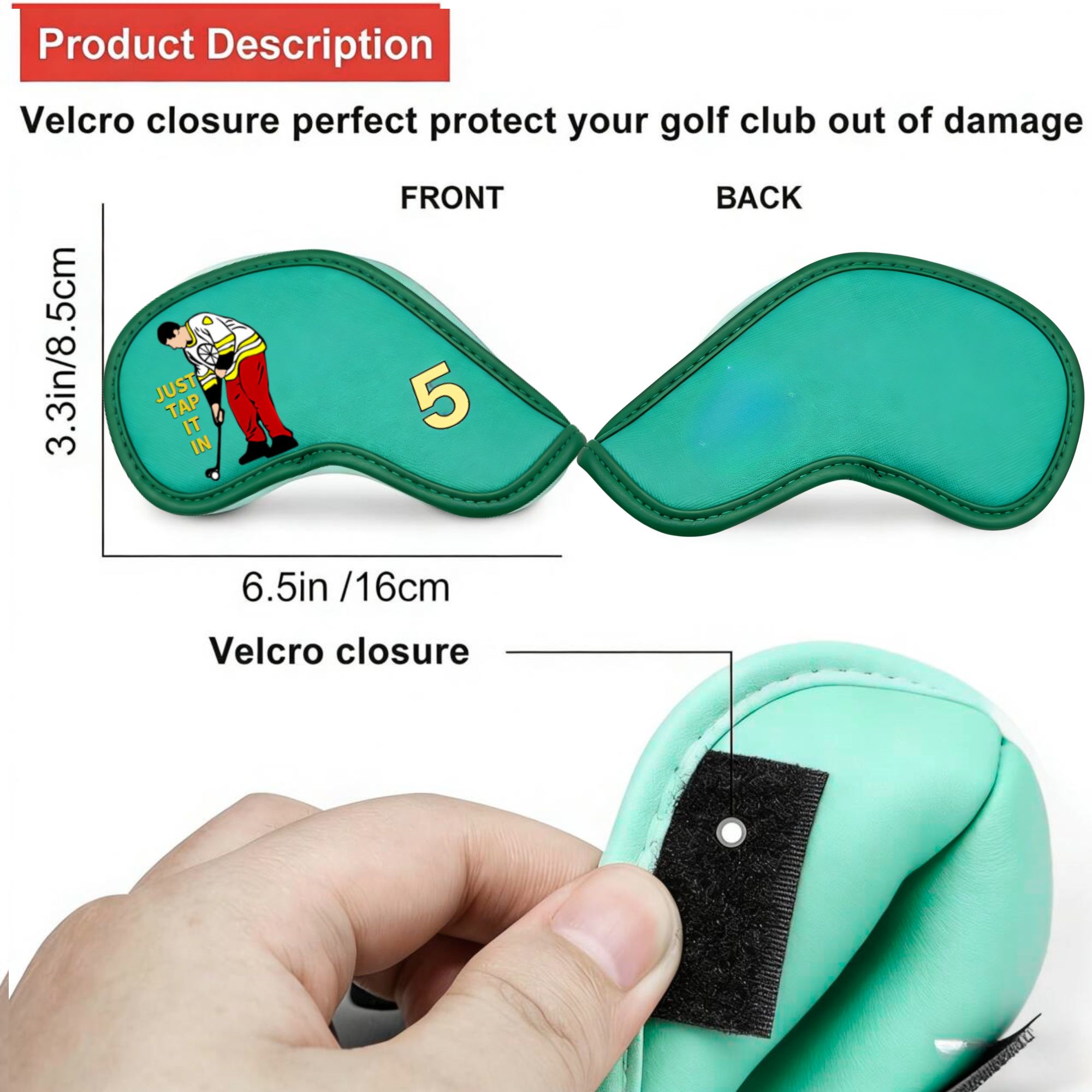 9 pcs Golf Iron Covers with Fu - Golf Equipment Organizer 评论和价格