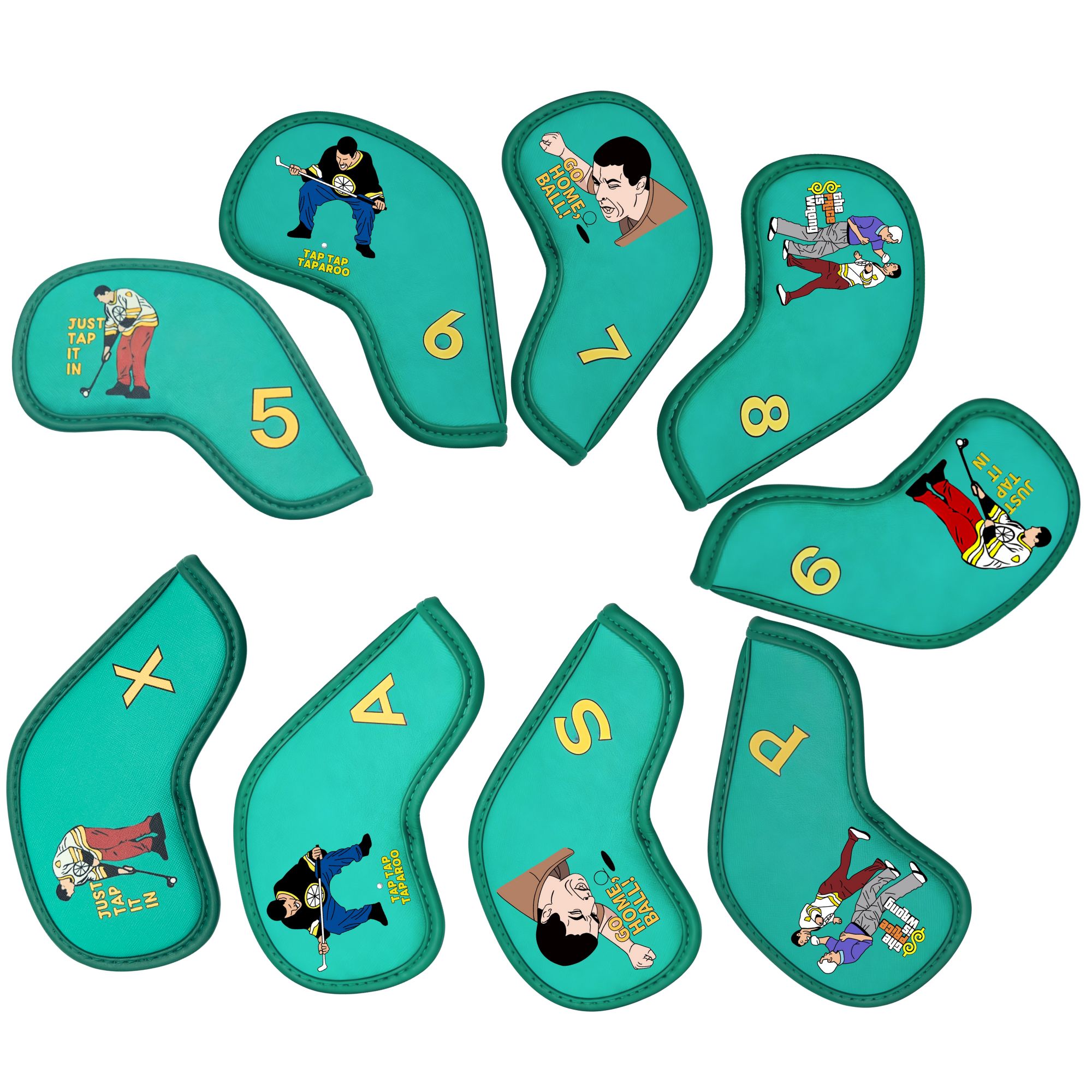 9 pcs Golf Iron Covers with Fu - Golf Equipment Organizer 评论和价格
